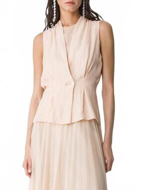 NEW FORTE FORTE les fils d' argent top in nude